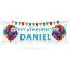 Happy Birthday Banner Personalized Name Photo Age Custom Birthday Banners and Signs Customize for Birthday Party Decoration 6'x2' view 1