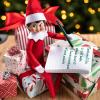 The Elf on The Shelf Bundle: Scout Elf Boy Dark Tone, Boy + Girl Dark Tone Frost Pips Figures and Elf Mate T-Shirts view 3