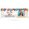 Happy Birthday Banner Personalized Name Photo Age Custom Birthday Banners and Signs Customize for Birthday Party Decoration 6'x2' view 1