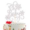 1 PCS Snowflake Oh Baby Cake Topper Glitter Winter Baby Shower Oh Baby Snowflake Cake Pick for Winter Wonderland Baby Shower Kids Birthday Christmas Party Cake Decorations Supplies Silver view 1