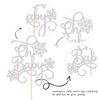 1 PCS Snowflake Oh Baby Cake Topper Glitter Winter Baby Shower Oh Baby Snowflake Cake Pick for Winter Wonderland Baby Shower Kids Birthday Christmas Party Cake Decorations Supplies Silver view 2