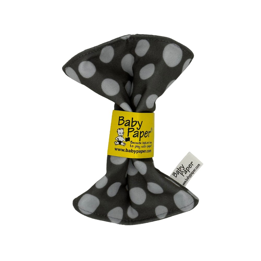 Original Baby Paper - Crinkle Teether and Sensory Toy for Babies and Infants | Gray Dot | Non-Toxic, Washable | Great for Baby Showers