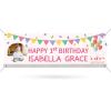 Happy Birthday Banner Personalized Name Photo Age Custom Birthday Banners and Signs Customize for Birthday Party Decoration 6'x2' view 1