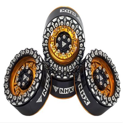 NHX RC 1.9" Aluminum Beadlock Crawler Wheels Rims -Black/Silver/Gold (4)