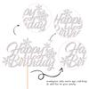1 PCS Silver Snowflake Happy Birthday Cake Topper Glitter Winter Christmas Snowflake Cake Pick for Winter Wonderland Christmas Baby Shower Birthday Party Cake Decorations Supplies view 2