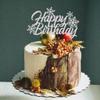 1 PCS Silver Snowflake Happy Birthday Cake Topper Glitter Winter Christmas Snowflake Cake Pick for Winter Wonderland Christmas Baby Shower Birthday Party Cake Decorations Supplies view 4