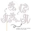 1 PCS Gender Reveal Cake Topper Glitter It's a Cake Topper Winter Snowflake Cake Pick for Boy or Girl Baby Shower Winter Wonderland Kids Birthday Christmas Party Cake Decorations Supplies Silver view 3
