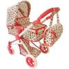 Convertible Combo Baby Doll Stroller for 3 Year Old Girls & Up | Play Toy Baby Stroller for Dolls, Folding Adjustable Bassinet Carriage Buggy with Storage Basket Converts to Sit Up Pushcart Pram, Red view 1