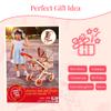 Convertible Combo Baby Doll Stroller for 3 Year Old Girls & Up | Play Toy Baby Stroller for Dolls, Folding Adjustable Bassinet Carriage Buggy with Storage Basket Converts to Sit Up Pushcart Pram, Red view 4