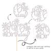 1 PCS Snowflake Happy Birthday Cake Topper Glitter Winter Frozen Theme Snowflake Cake Pick for Winter Wonderland Baby Shower Kids Birthday Christmas Party Cake Decorations Supplies Silver view 2