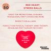 Custom Red Heart Stress Balls Set of 50, Personalized Bulk Pack - Stress Relief, Perfect for Your Desk, Office or Home - Red view 3