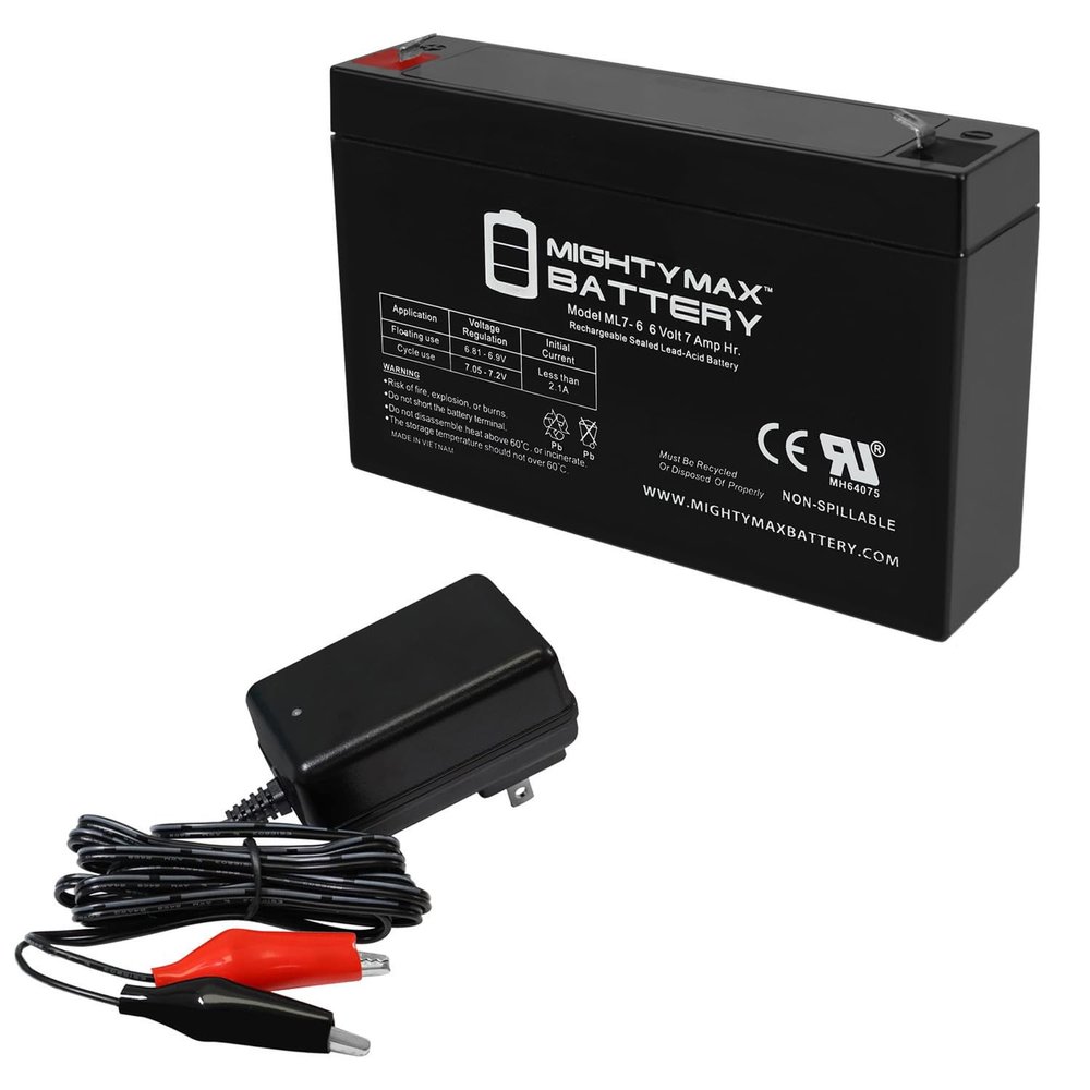 Mighty Max Battery 6V 7Ah Battery Replacement for Kids Ride on Toy SB670 + 6V Charger