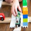 Block Platform Combo Pack, 1 Straight 1 Cross Track, Connect Wooden Train Tracks and Blocks/Bricks, Universal Compatible Connector Adapter Baseplate (2-Pack) view 2
