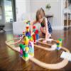 Block Platform Combo Pack, 1 Straight 1 Cross Track, Connect Wooden Train Tracks and Blocks/Bricks, Universal Compatible Connector Adapter Baseplate (2-Pack) view 4