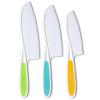 Leking 3 Pcs Kids Kitchen Knife, Plastic Serrated Edges Kids Knife Set for Cooking and Cutting Cakes, Fruits and Veggies, Perfectly Safe for Toddler Chef Knife Set for Kids Real Cooking view 1