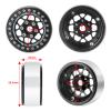 1.9inches Beadlock Wheel Rims, 4pcs/Set Metal Wheel Rims Hubs for 1/10 Axial Scx10 TRX-4 D90 CC01 90034 RC Crawler Car (Black & Titanium) view 2