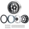 1.9inches Beadlock Wheel Rims, 4pcs/Set Metal Wheel Rims Hubs for 1/10 Axial Scx10 TRX-4 D90 CC01 90034 RC Crawler Car (Black & Titanium) view 3