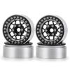 1.9inches Beadlock Wheel Rims, 4pcs/Set Metal Wheel Rims Hubs for 1/10 Axial Scx10 TRX-4 D90 CC01 90034 RC Crawler Car (Black & Silver) view 1