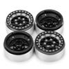 1.9inches Beadlock Wheel Rims, 4pcs/Set Metal Wheel Rims Hubs for 1/10 Axial Scx10 TRX-4 D90 CC01 90034 RC Crawler Car (Black & Silver) view 3