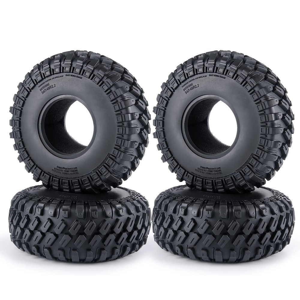 2.2inches Rubber Tires Set, 4pcs Wheel Tires Tyres for Axial Wraith 90053 90048 RBX10 AXI03005 1/10 RC Crawler Car