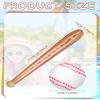 Kacctyen 4 Piece Halloween Inflatable Baseball Set Plastic Fake Base Ball Bat for Adults Brown 29.5 Inch Bat 3.5 Inch Balls Sports Fun Game(Baseball) view 2