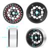 1.9inches Beadlock Wheel Rims, 4pcs/Set Metal Wheel Rims Hubs for 1/10 Axial Scx10 TRX-4 D90 CC01 90034 RC Crawler Car (Black & Red) view 2