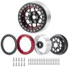 1.9inches Beadlock Wheel Rims, 4pcs/Set Metal Wheel Rims Hubs for 1/10 Axial Scx10 TRX-4 D90 CC01 90034 RC Crawler Car (Black & Red) view 3