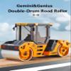 Gemini&Genius Double-Drum Road Roller Toy Construction Vehicle Toy 1/50 Scale Die-cast Grader Engineering Road Planer Vehicle, Asphalt Drum Compactor Alloy Model Toys and Collections for Kids view 2