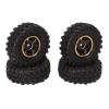 1 Inch RC Tires, 4pcs Rubber RC Car Tyres Wheel Hub Upgrade Replacement for FCX24 118 124 Crawler (Black Gold) view 1
