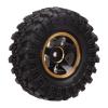 1 Inch RC Tires, 4pcs Rubber RC Car Tyres Wheel Hub Upgrade Replacement for FCX24 118 124 Crawler (Black Gold) view 4