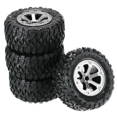 MOOKEENONE 4X 1/16 RC Military Truck Wheels Tires Model Car DIY Replacement for WPL B-1 B14 C24