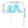 1 PCS It's a Cake Topper Glitter Winter Frozen Snowflake Cake Pick Boy or Girl Cake Decoration for Gender Reveal Winter Wonderland Baby Shower Kids Birthday Christmas Party Supplies Blue view 2