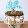 1 PCS It's a Cake Topper Glitter Winter Frozen Snowflake Cake Pick Boy or Girl Cake Decoration for Gender Reveal Winter Wonderland Baby Shower Kids Birthday Christmas Party Supplies Blue view 4