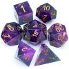 Haxtec DND Dice Set Sharp Edge Resin Dice with Dice Case Purple Black D&D Dice for RPG Role Playing Games Compatible with Dungeons and Dragons Gift War Series view 1