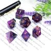 Haxtec DND Dice Set Sharp Edge Resin Dice with Dice Case Purple Black D&D Dice for RPG Role Playing Games Compatible with Dungeons and Dragons Gift War Series view 2