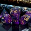 Haxtec DND Dice Set Sharp Edge Resin Dice with Dice Case Purple Black D&D Dice for RPG Role Playing Games Compatible with Dungeons and Dragons Gift War Series view 4