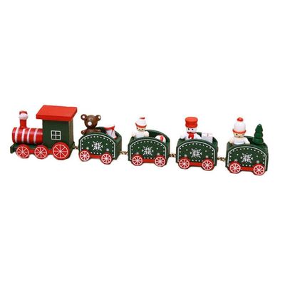 KUYYFDS Christmas Train Ornaments Wooden Mini Christmas Train Toys Festival Decor for Kids Style5 Tabletop Scenes