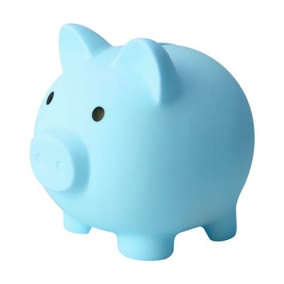 Hengdu Cute Piggy Bank, Made of Drop-Resistant Environmentally Friendly Plastic, a Great Gift for Children (Blue)