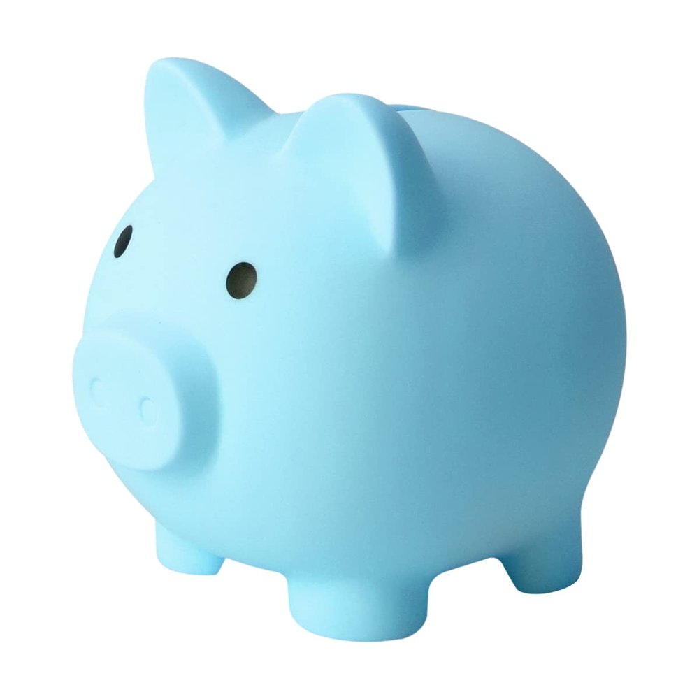 Hengdu Cute Piggy Bank, Made of Drop-Resistant Environmentally Friendly Plastic, a Great Gift for Children (Blue)