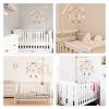 Boho Baby Crib Mobile Decor - Wooden Moon and Stars Nursery Mobiles with Cloud for Bassinet Starry Night Handmade Soft Felt Beads Hanging Wind Chime Toys Pendant for Infant Newborn Boy and Girl view 2