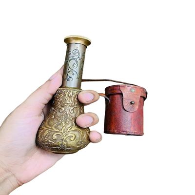 Full Title Dollond London Nautical Brass 6" Approx. Engraved Pocket Telescope with Leather Vintage