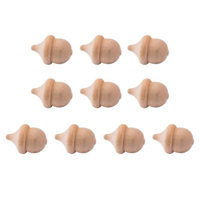 10 Pack Wooden Acorns for Christmas - Not Finished Wooden People - DIY Wood Education Crafts