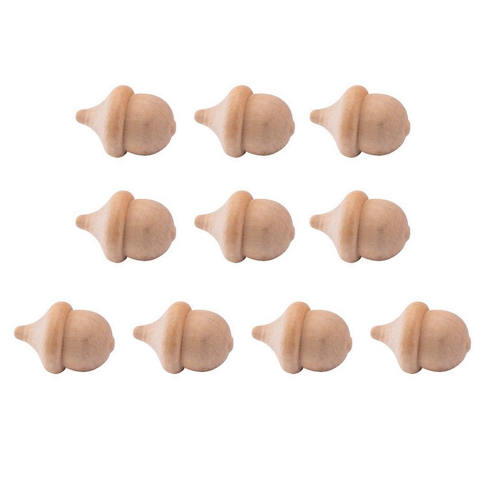 10 Pack Wooden Acorns for Christmas - Not Finished Wooden People - DIY Wood Education Crafts