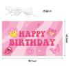 AellasNervalt Preppy Birthday Party Backdrop Hot Pink Smiling Face Lip Butterfly Banner Extra Large Y2k Happy Birthday Background Banners Photo Booth Prop Decor Supplies for Girls Party 6.6 x 3.8 ft view 2