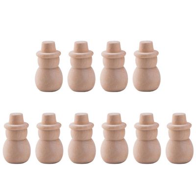 10 Pack Wooden Snowman Dolls for Christmas - Not Finished Wooden Peg Dolls DIY Wood Crafts