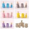 10 Pack Wooden Peg Dolls for Christmas Not Finished Wooden People DIY Wood Art Crafts Home view 4