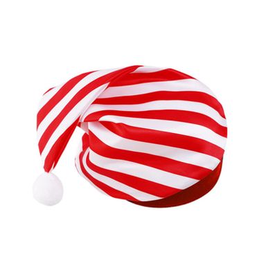 Aislor Christmas Santa Striped Hat with Plush Ball Santa for Kids Xmas Holiday Hat New Year Festive Cap Party Supplies Red 8 Years