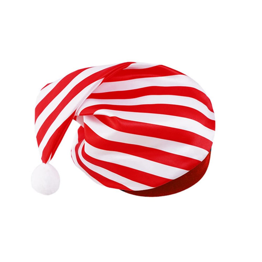 Aislor Christmas Santa Striped Hat with Plush Ball Santa for Kids Xmas Holiday Hat New Year Festive Cap Party Supplies Red 8 Years