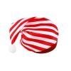 Aislor Christmas Santa Striped Hat with Plush Ball Santa for Kids Xmas Holiday Hat New Year Festive Cap Party Supplies Red 8 Years view 1