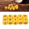 Number Dice, 20 6Sided Plastic Dice, Rounded Corners (Yellow) view 2